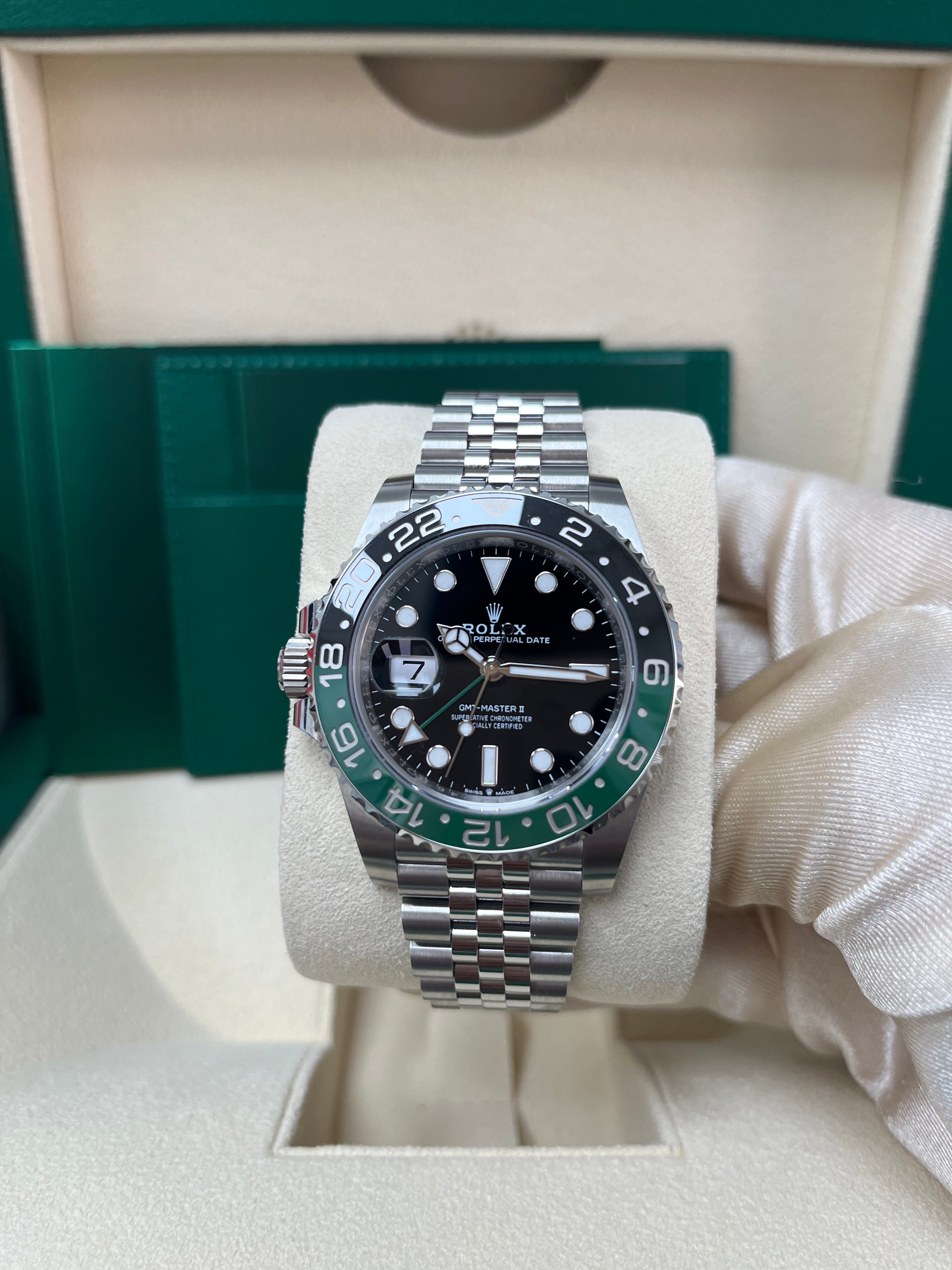 Rolex GMT-Master II With A Green And Black Bezel SPRITE (Reference # 126720VTNR)