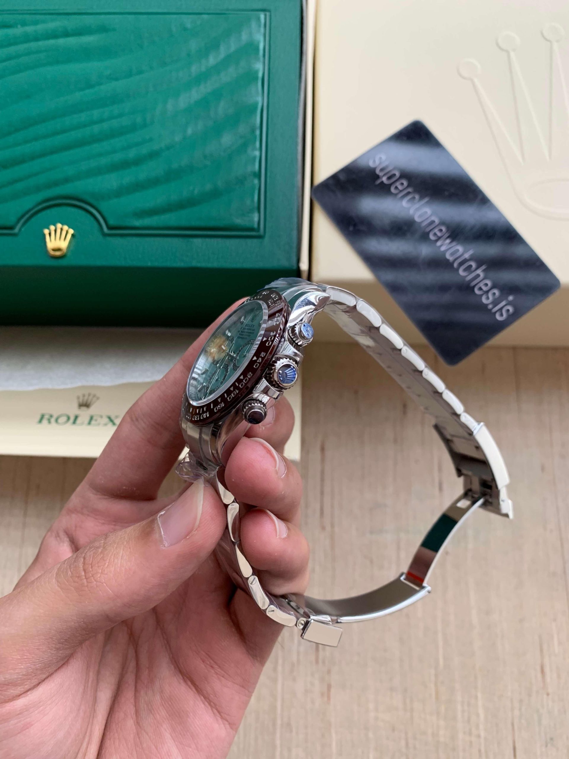 Super Clone Rolex Daytona Ice Blue Dial Swiss 4130 Movement