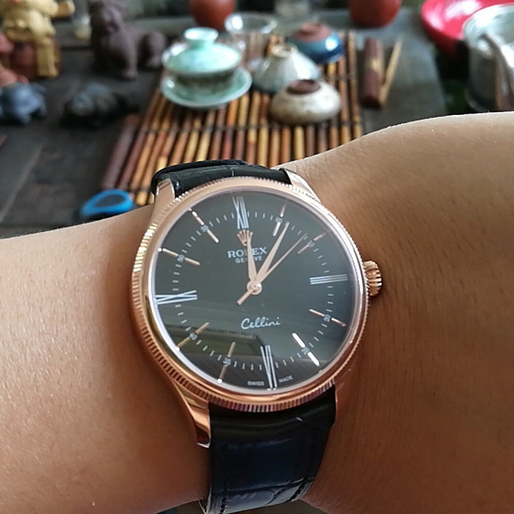 Rolex Cellini Men’s 39mm m50505-0009 Automatic Leather Strap