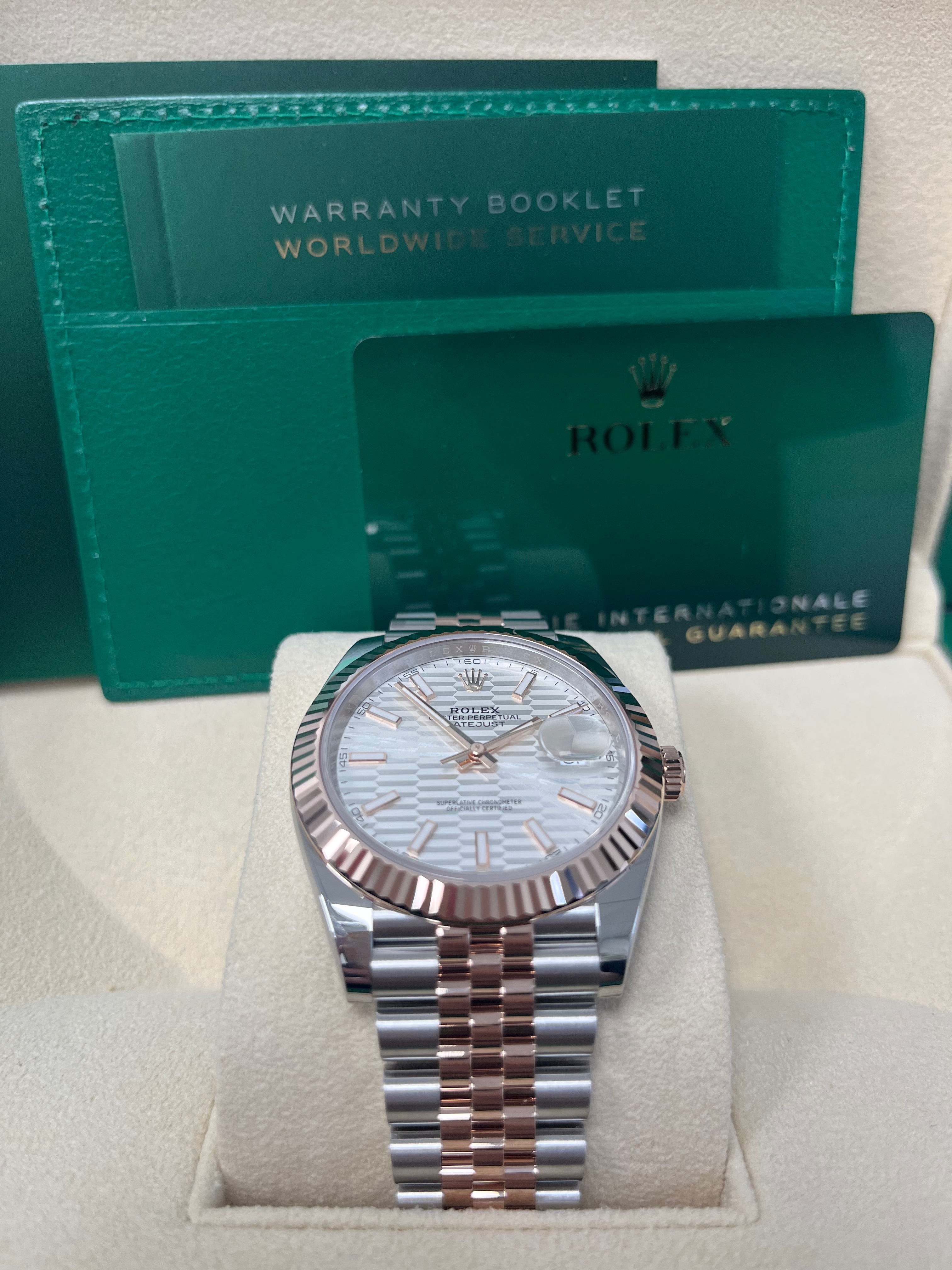 Rolex Datejust 41 Fluted Bezel Silver Fluted Motif Index Dial Jubilee Bracelet (Reference # 126331)