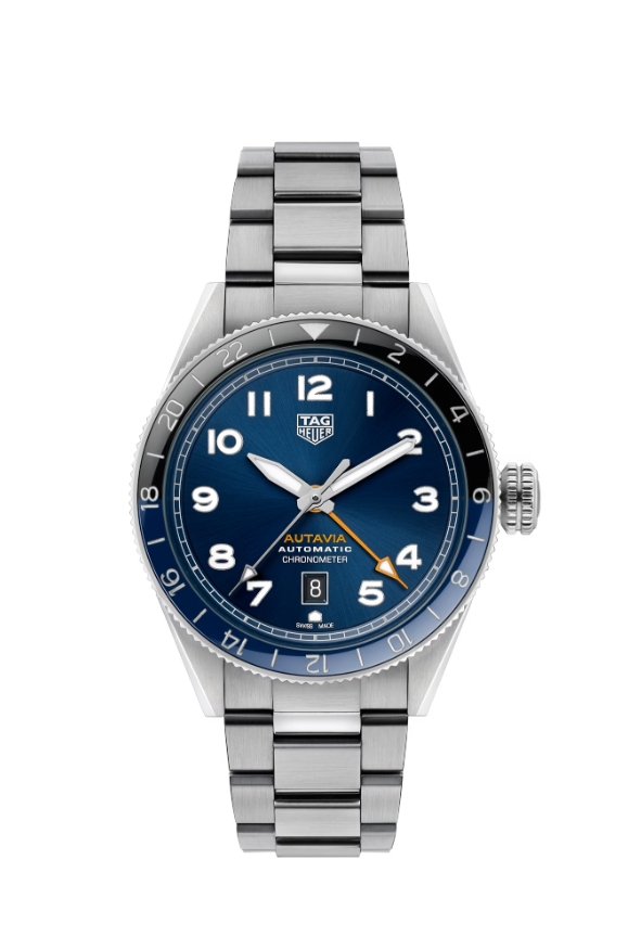 TAG HEUER AUTAVIA GMT COSC Automatic Watch, 42 mm, Steel WBE511A.BA0650