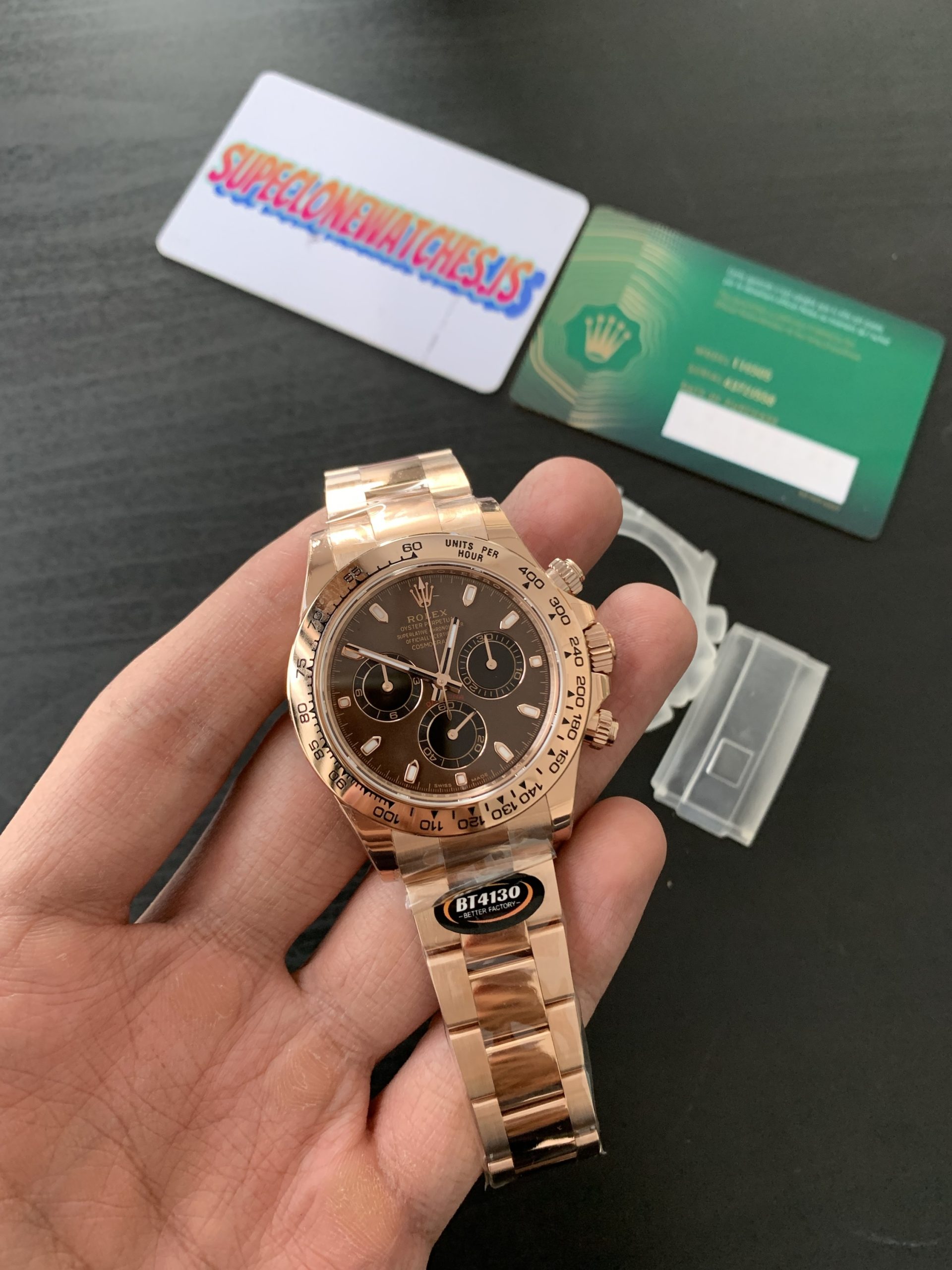 Rolex Daytona Rose Gold Chocolate Dial Super Clone 4130 Movement