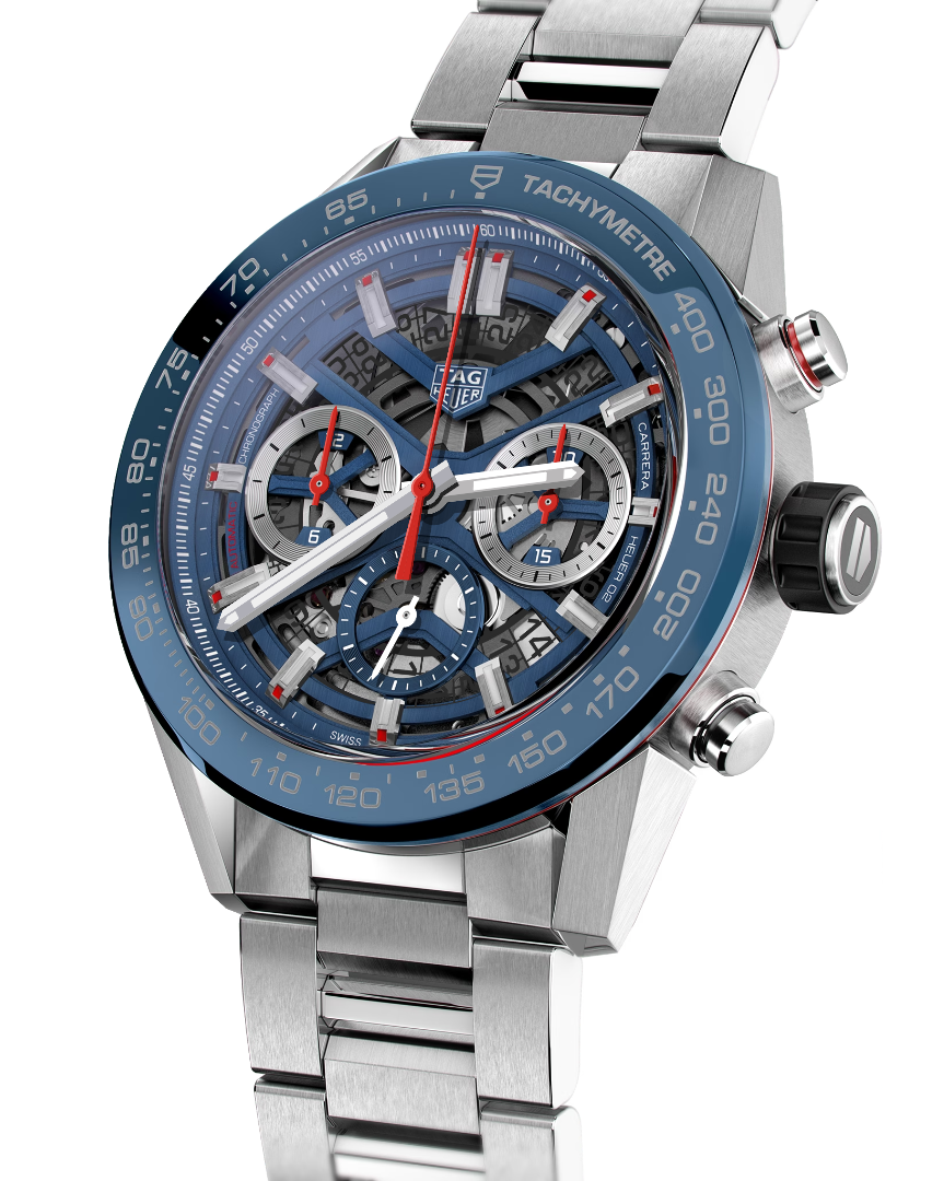 TAG HEUER CARRERA Calibre Heuer 02 45 Stainless Steel / Blue Ceramic