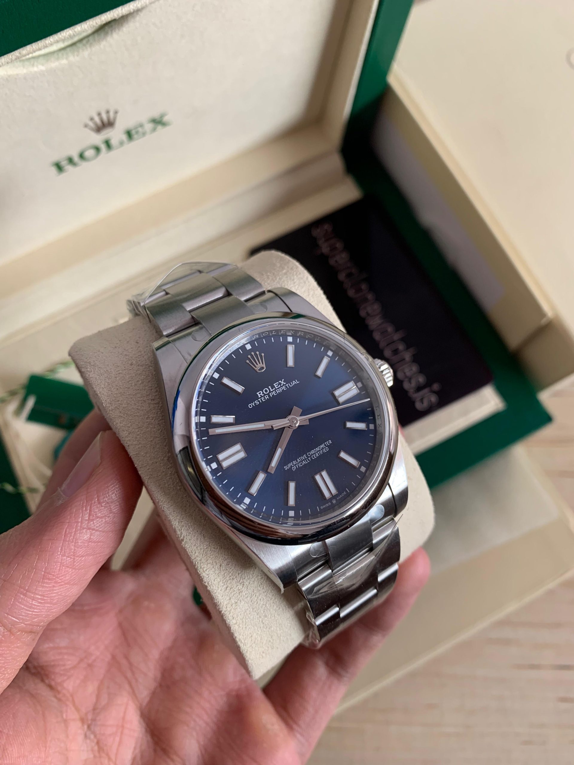 Rolex Oyster Perpetual 41 Blue Dial Super Copy 3230 Movement