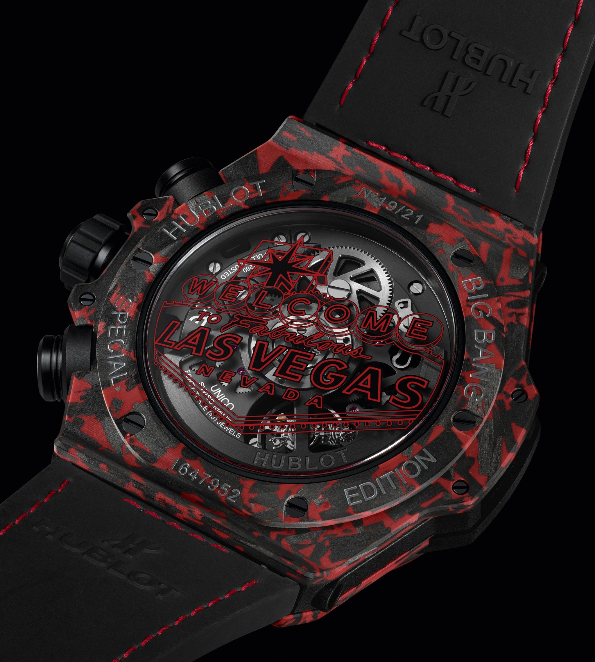 HUBLOT BIG BANG UNICO RED CARBON LAS VEGAS BOUTIQUE 44MM