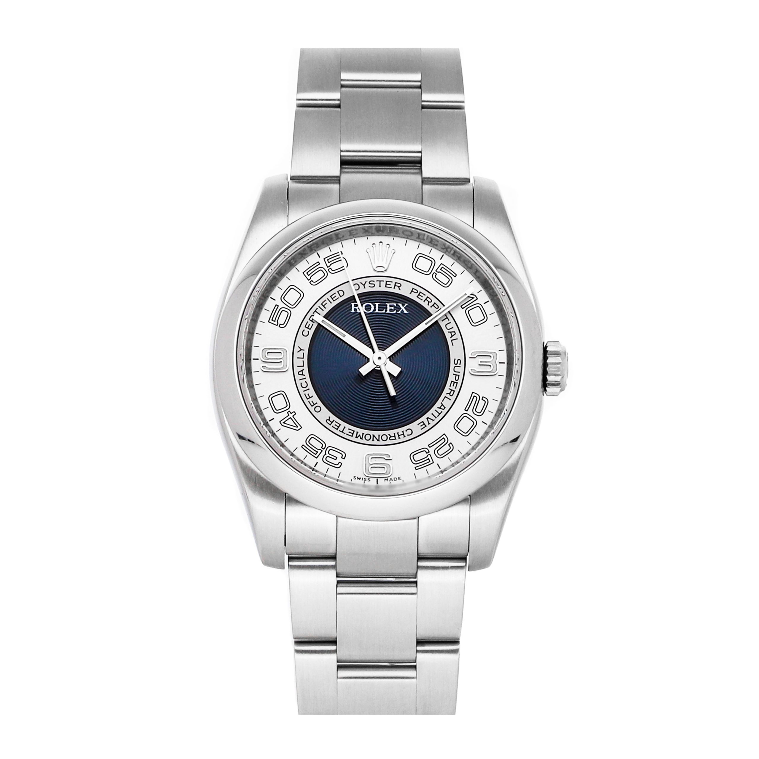 Rolex Super Clone Watch : Oyster Perpetual 116000 BLU SLV OYS