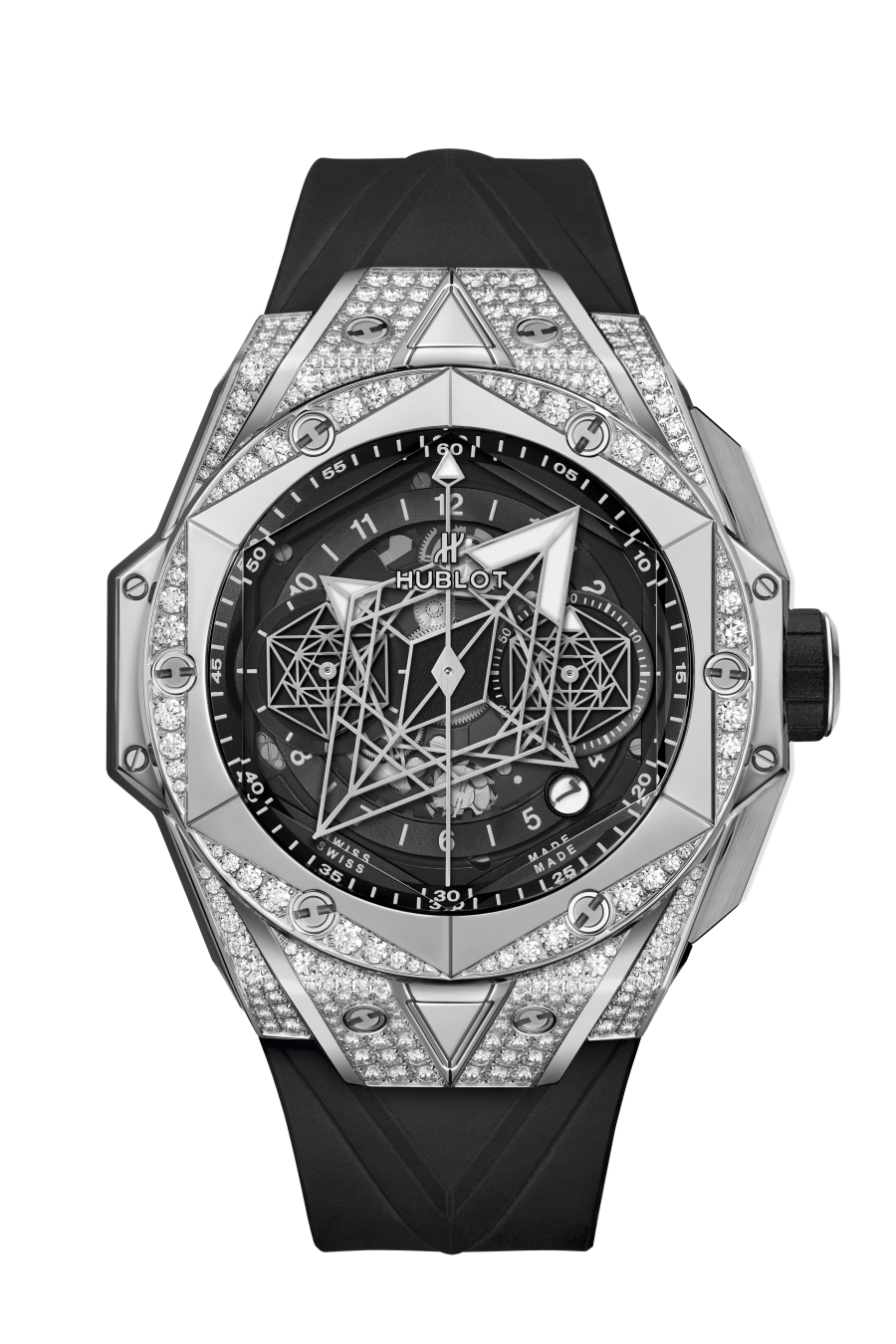 HUBLOT BIG BANG SANG BLEU II TITANIUM PAVÉ 45MM 418.NX.1107.RX.1604.MXM20