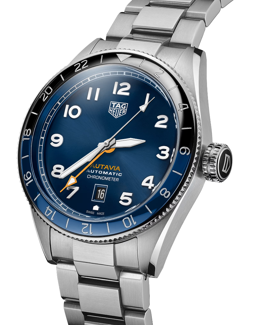 TAG HEUER AUTAVIA GMT COSC Automatic Watch, 42 mm, Steel WBE511A.BA0650