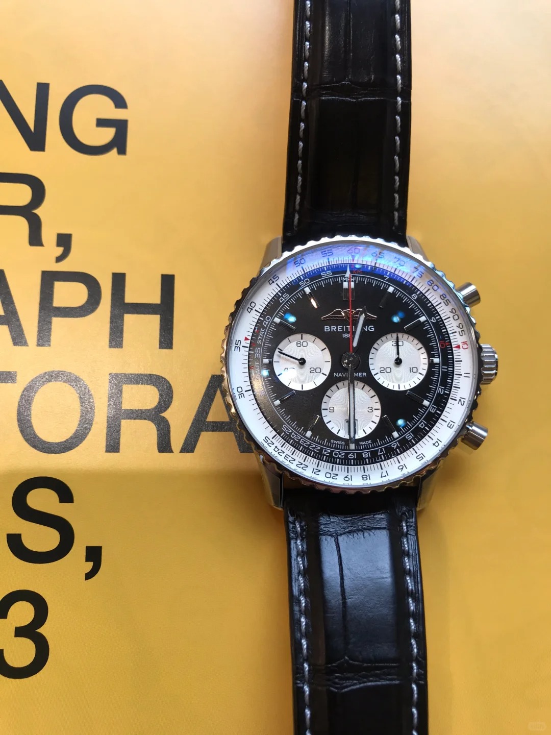 Breitling Navitimer 01 46mm Black Dial Replica AB012012/BB01/743P/A20BA.1
