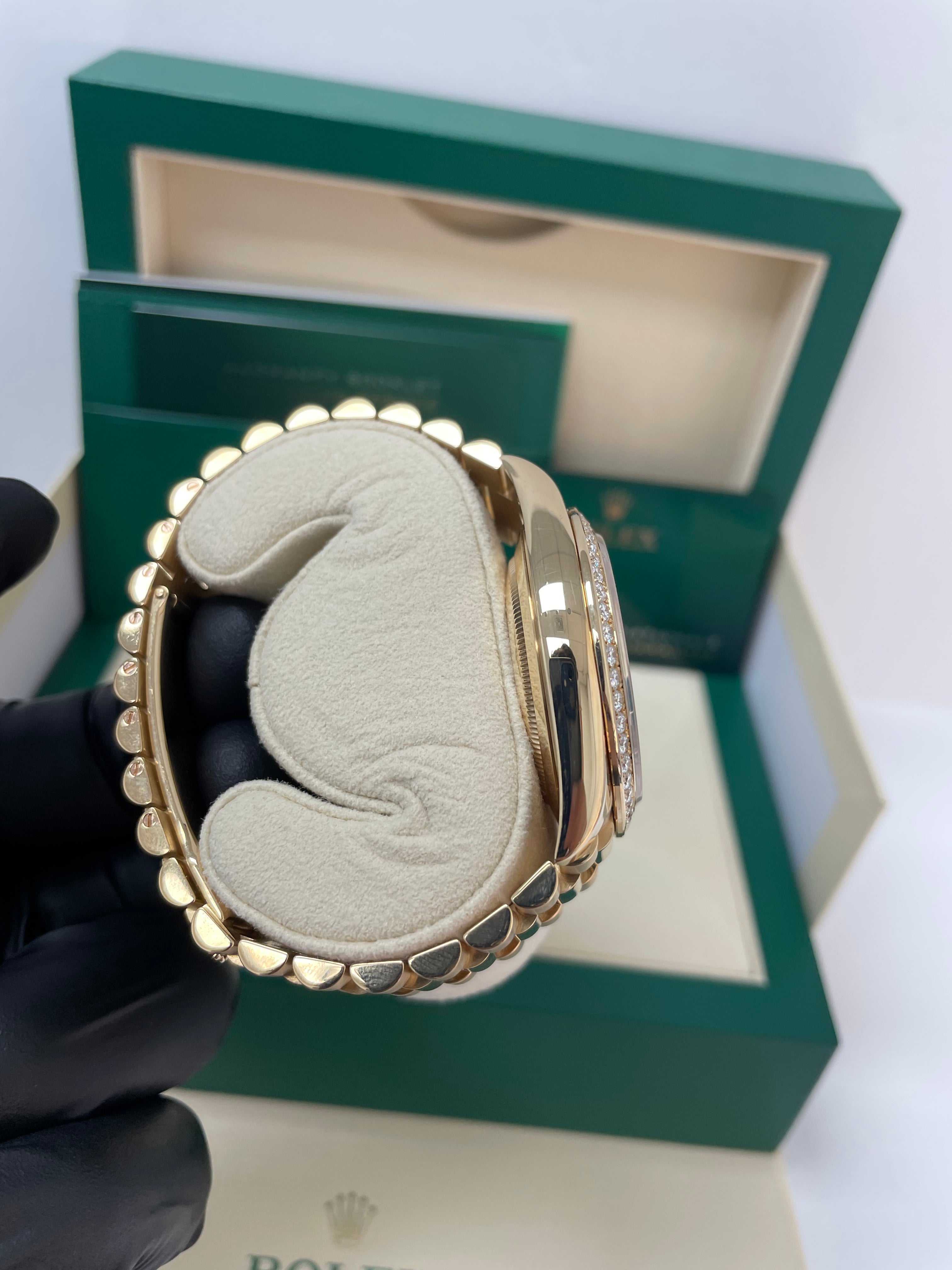 Rolex Yellow Gold Day-Date 40 Watch - Yellow Gold Bezel - Champagne Index Dial - President Bracelet ( Ref# 228348RBR)