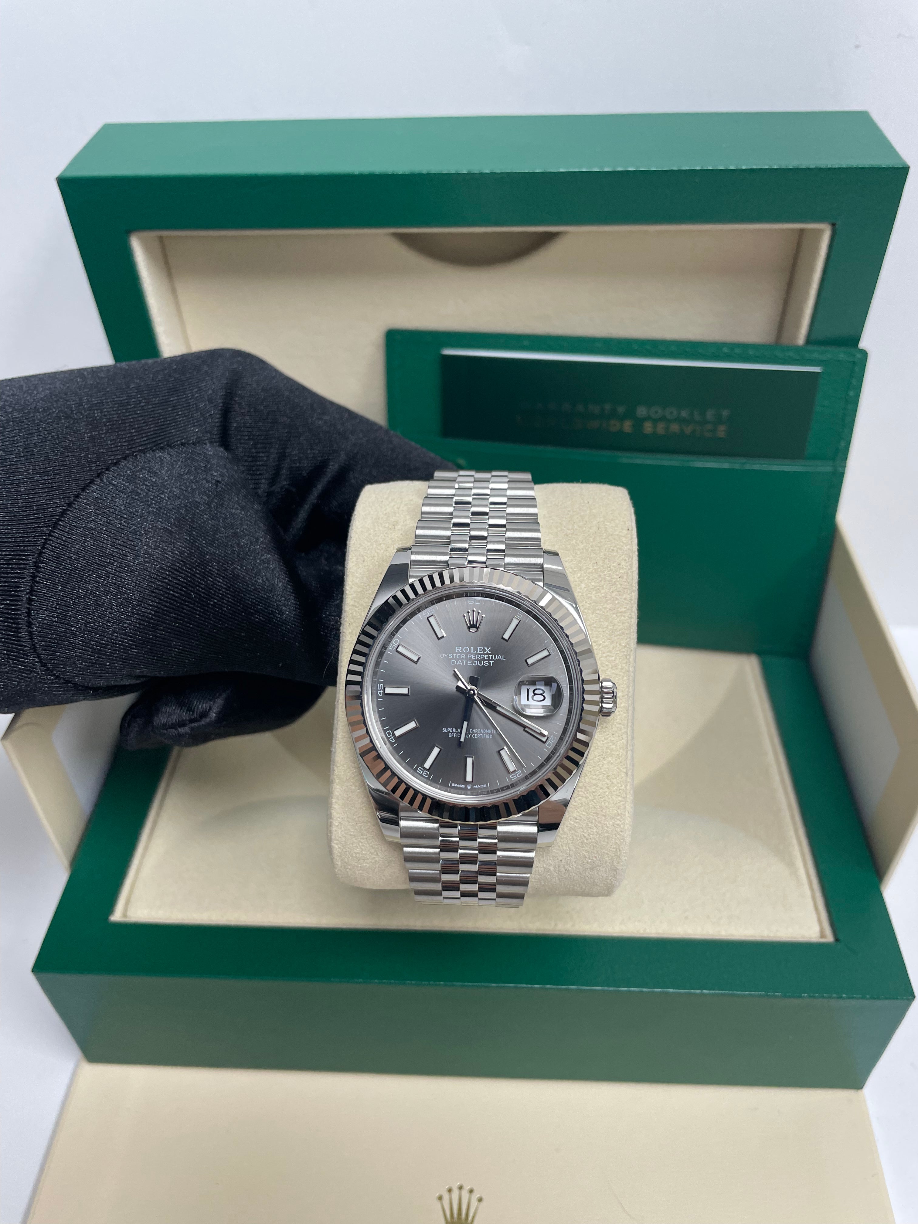 Rolex Datejust 41/ Stainless Steel & White Gold/ Dark Rhodium Index Dial/ Jubilee Bracelet (Ref# 126334)
