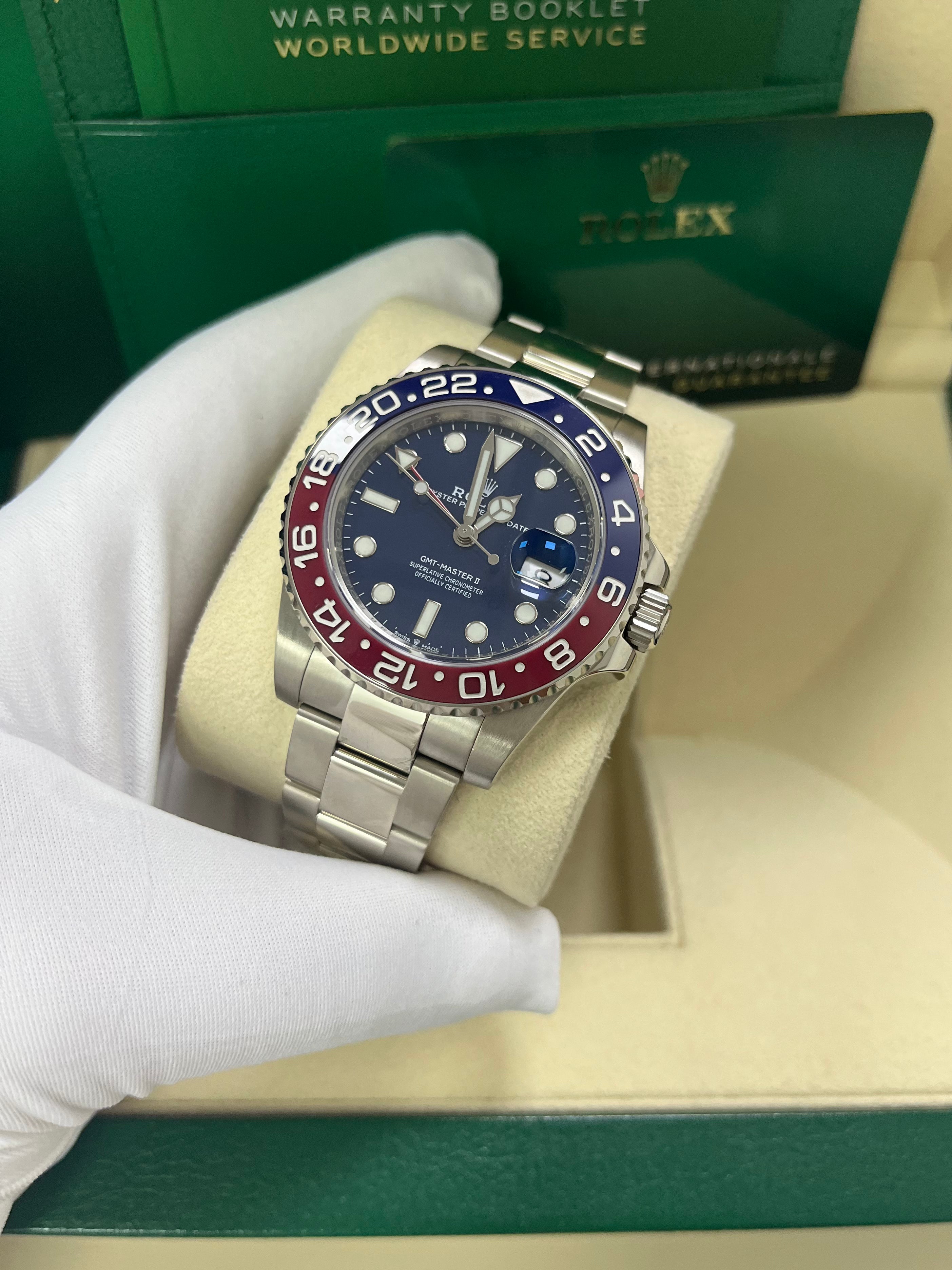 Rolex GMT-Master II - 40mm White Gold Pepsi - Blue Dial - Oyster Bracelet (Ref#126719BLRO)