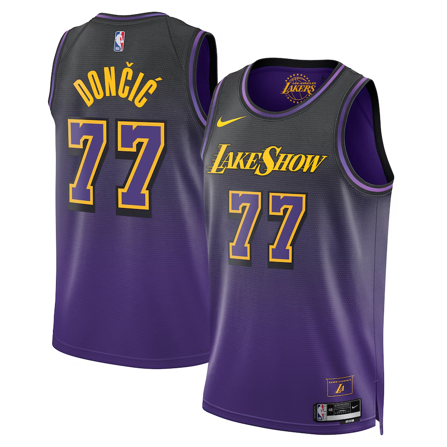 Luka Dončić Los Angeles Lakers Swingman Jersey Black and purple