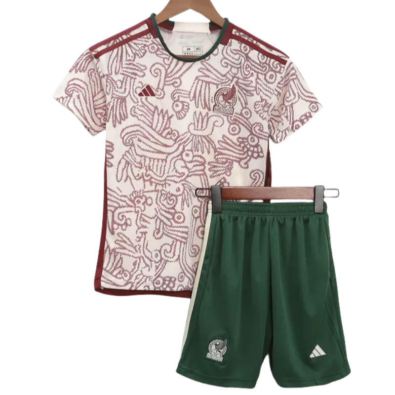 Mexico Kids World Cup 2022 Jersey Away Kit(Jersey+Shorts)
