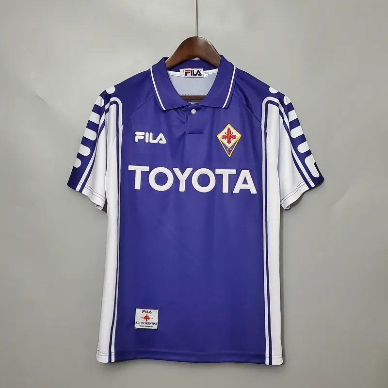 Fiorentina BATISTUTA #9 RUI COSTA #10    1999/00 Retro Jersey Home