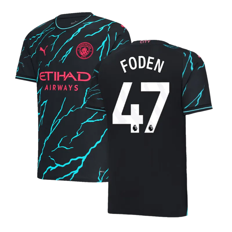 2023/24 HAALAND #9 DE BRUYNE #17 J.ALVAREZ #19 FODEN #47 Manchester City Third Away Jersey