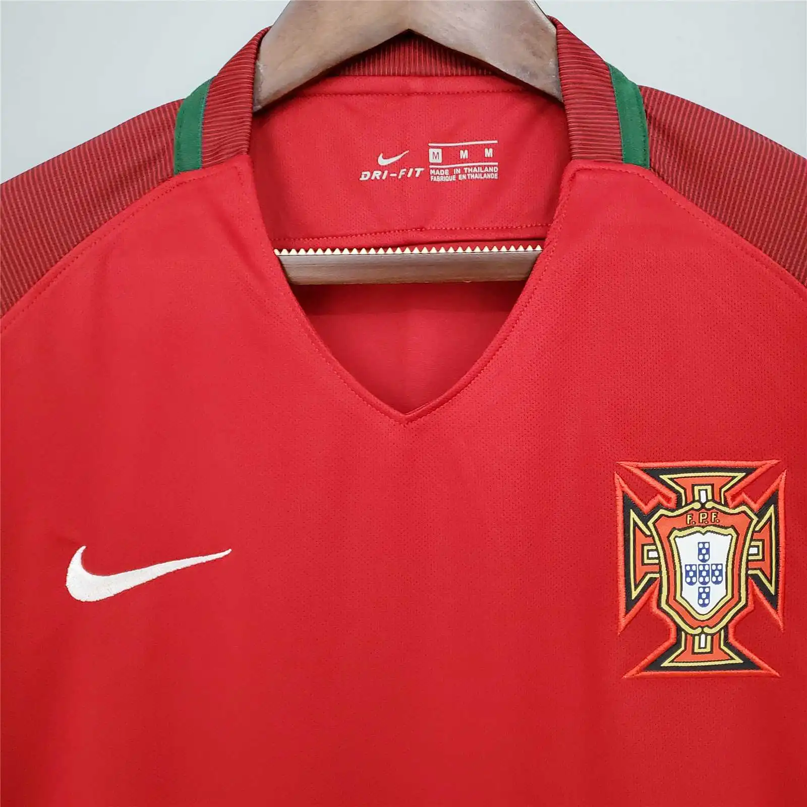 2016 Portugal Retro Jersey Home Euro Cup