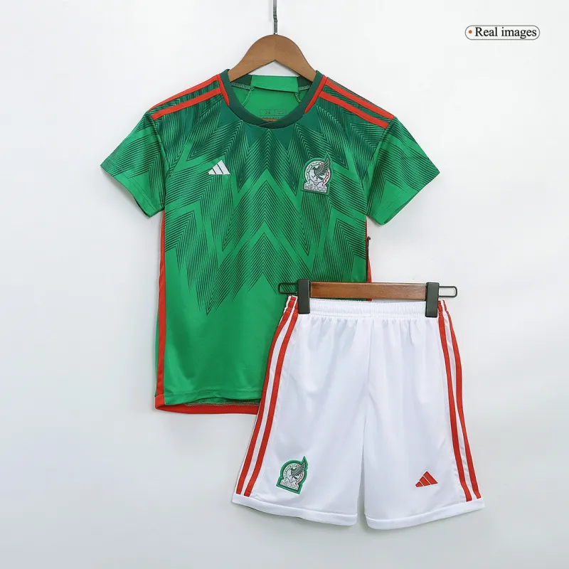 Mexico Kids World Cup 2022 Jersey Home Kit (Jersey+Short)