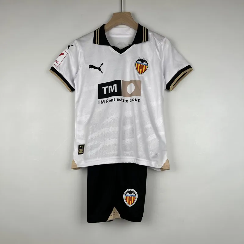 Kids Valencia 2023/24 Home Kit Jersey+Shorts