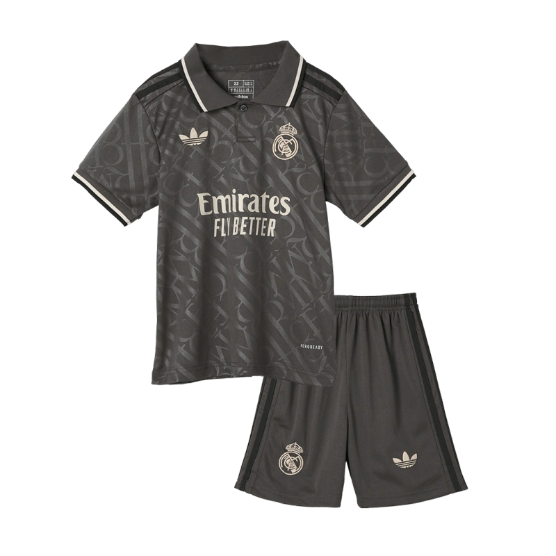 Real Madrid 24-25 Third Away Grey Kids Kits Jersey+Shorts