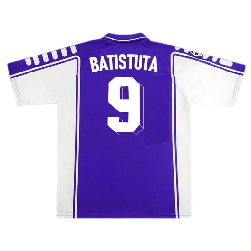 Fiorentina BATISTUTA #9 RUI COSTA #10    1999/00 Retro Jersey Home