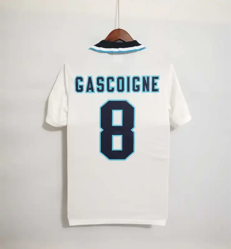 1996 England Retro Jersey Home Replica Euro Cup
