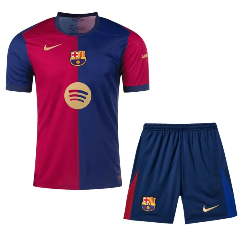 24-25 Barcelona Home Kits(Jersey+Shorts)  - Spotify Logo Without Text