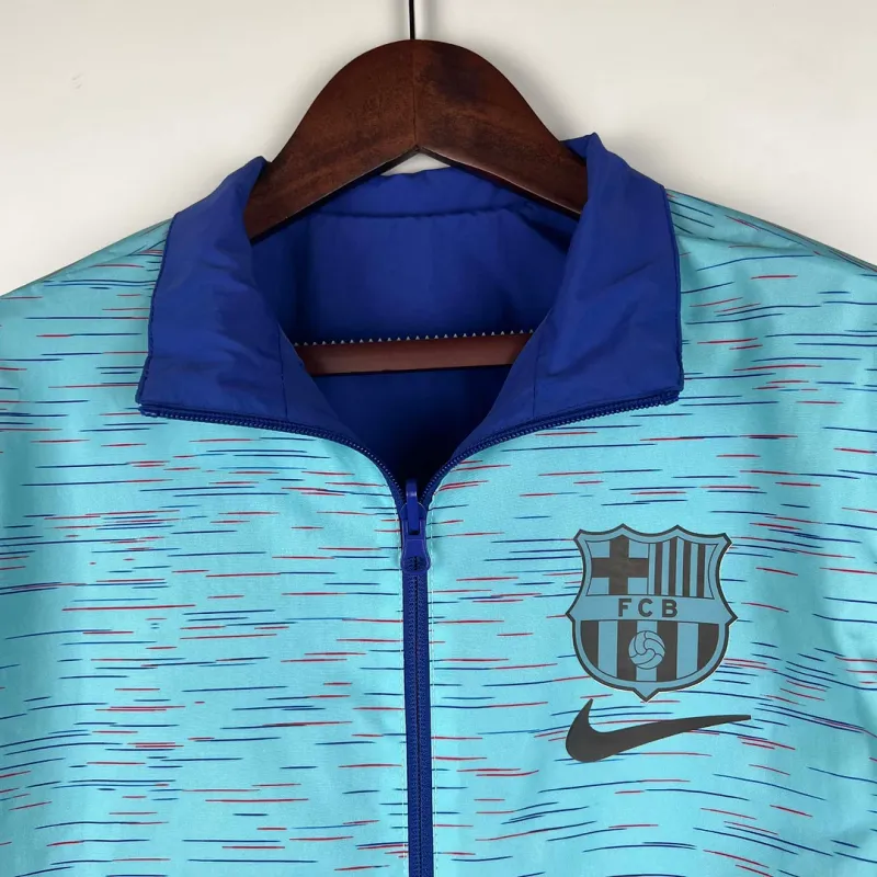 23-24 Barcelona Reversible Windbreaker Blue Soccer Jersey 1:1 Thai Quality