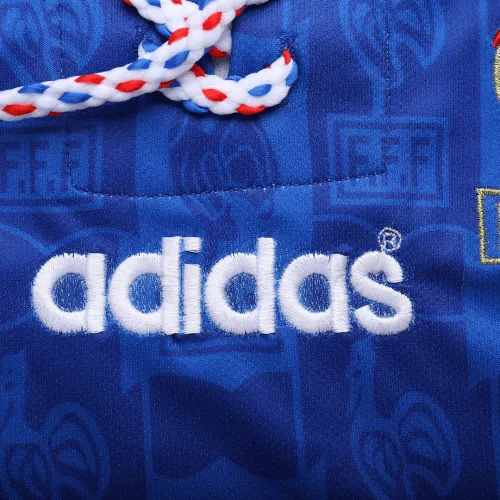 1996 France Retro Jersey Home Euro Cup