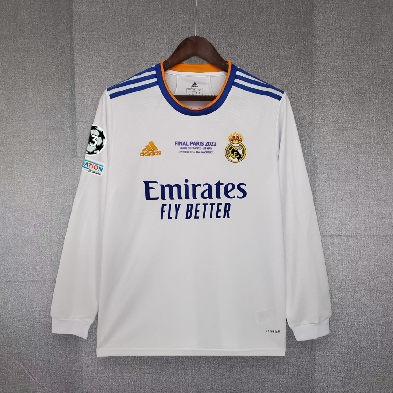Real Madrid Home Soccer Jersey Retro Long Sleeve Shirt 21-22