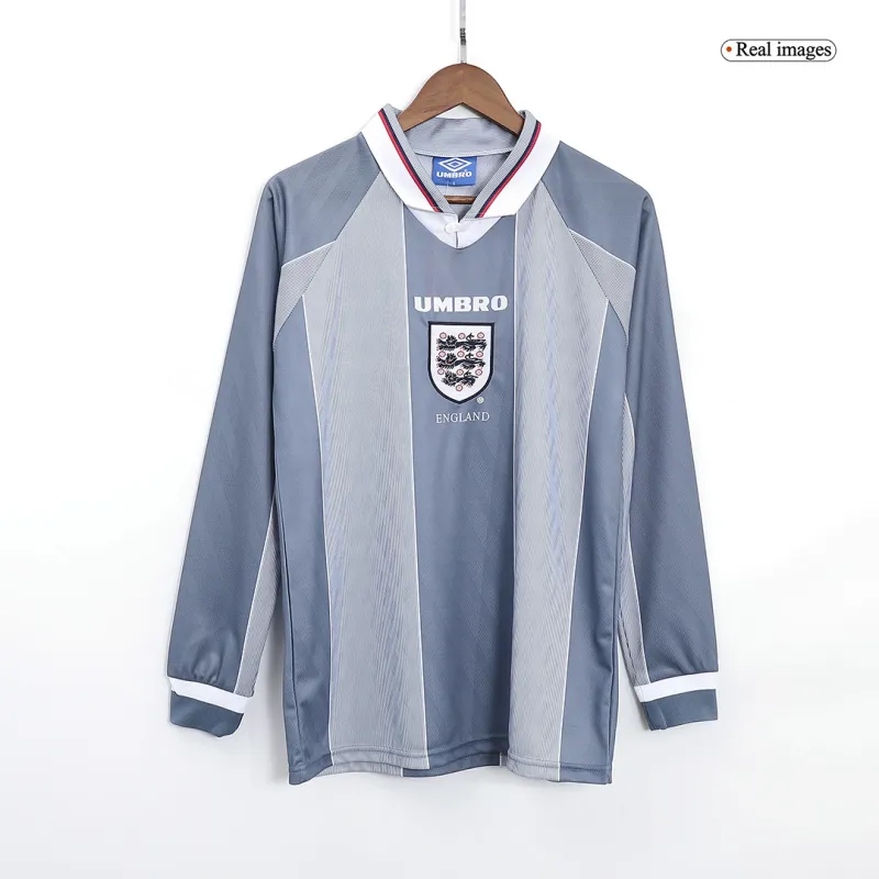 1996 England Retro Away Long Sleeve Jersey Replica Euro Cup