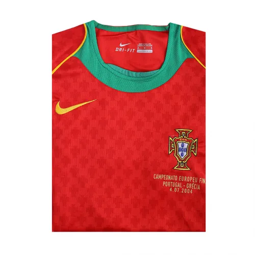 2004 Portugal Retro Jersey Home Euro Cup