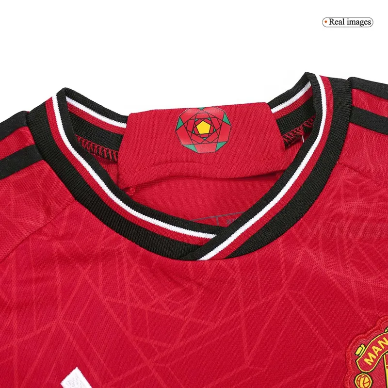 23-24 Kids Manchester United Home Jersey Kit