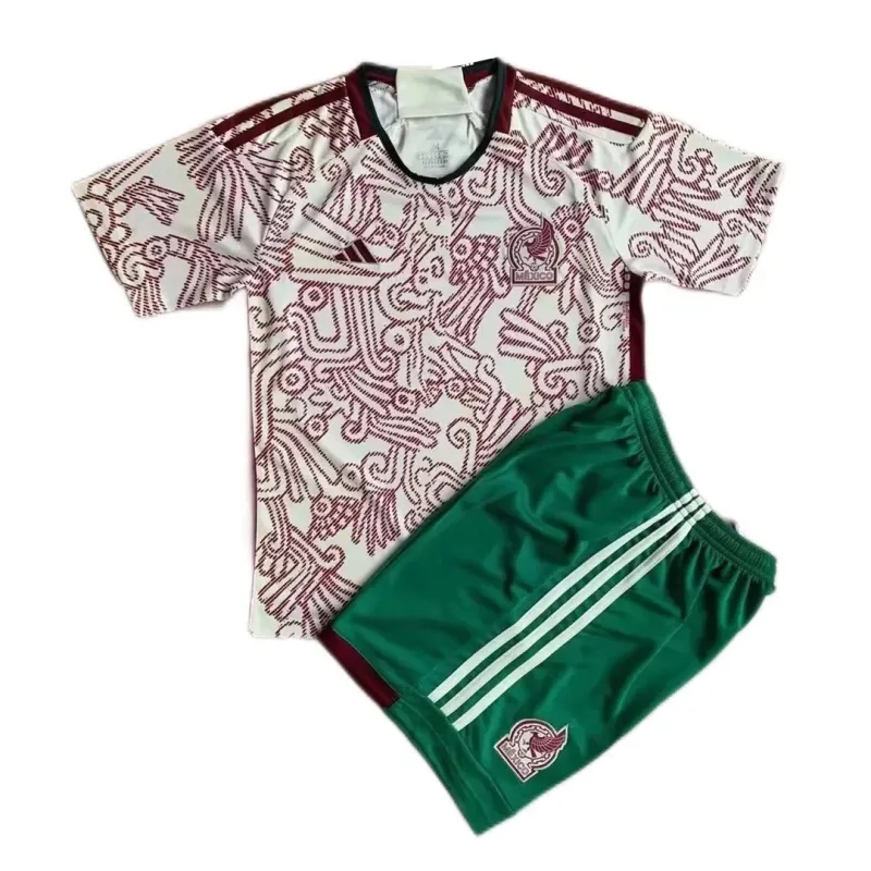 Mexico Kids World Cup 2022 Jersey Away Kit(Jersey+Shorts)
