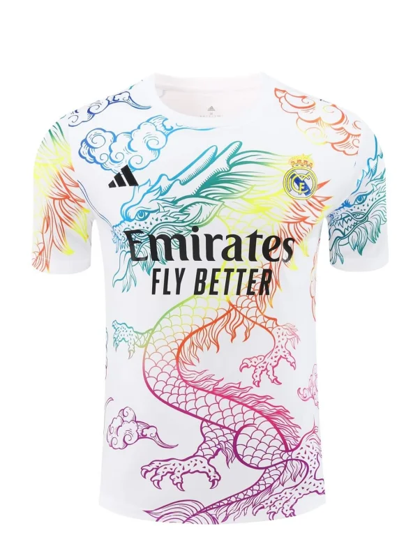 24-25 Real Madrid Training Wear White Suit Shirt