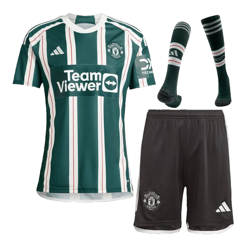 23-24 Manchester United Away Whole Kit Jersey+Shorts+Socks