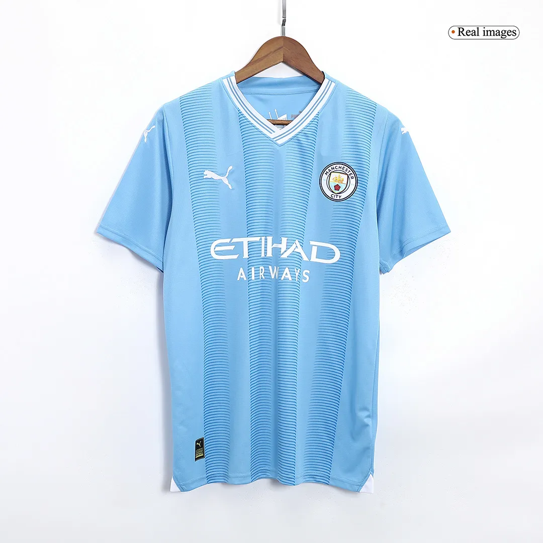 2023/24 Manchester City HAALAND #9 GREALISH #10 DE BRUYNE #17 STONES #5 J.ALVAREZ #19 FODEN #47 Japanese Tour Printing Home Jersey
