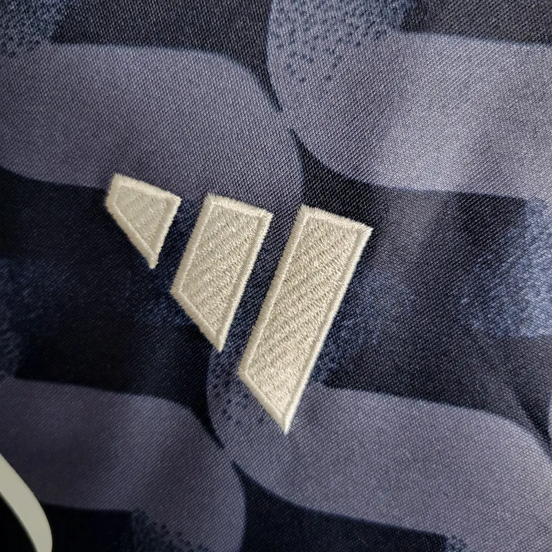 23-24 Real Madrid Away black blue white yellow Soccer Jersey