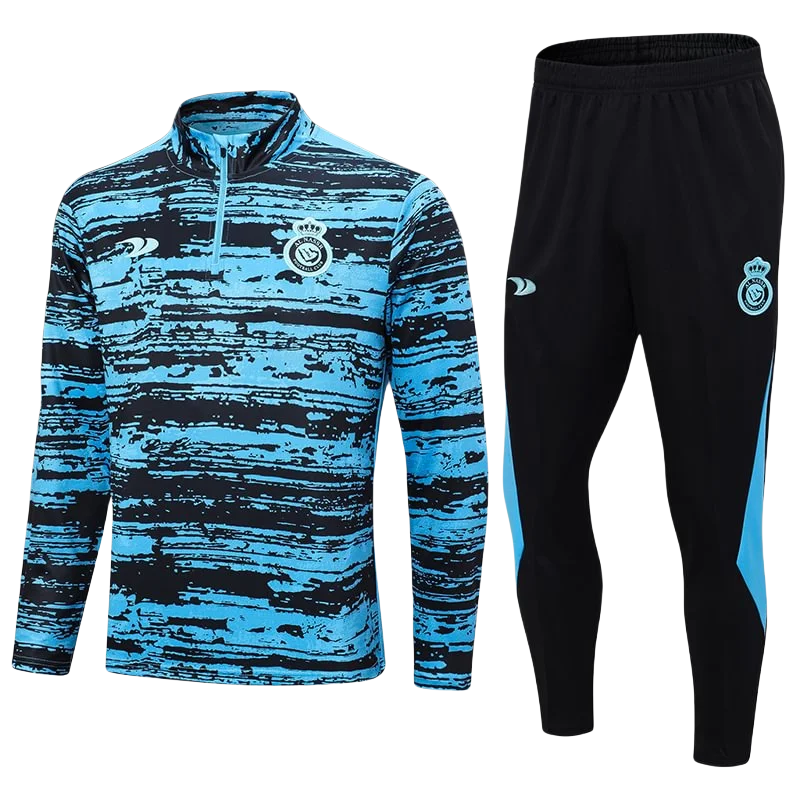 2024/2025 Al-Nassr Half-Pull Training Suit Blue Black Football Shirt