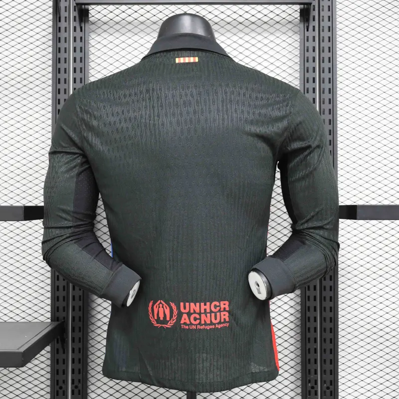 24-25 Barcelona Away Long Sleeve Kit Player Version Shirt Soccer Jersey