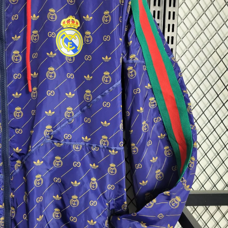 23-24 Real Madrid GUCCI joint Windbreaker Blue Football Shirt