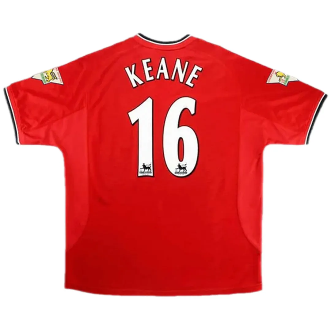 2000/02 Manchester United KEANE #16 Retro Jersey Home