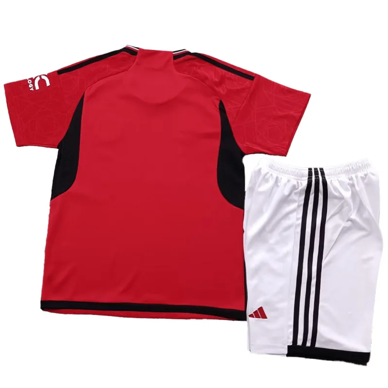 23-24 Kids Manchester United Home Jersey Kit