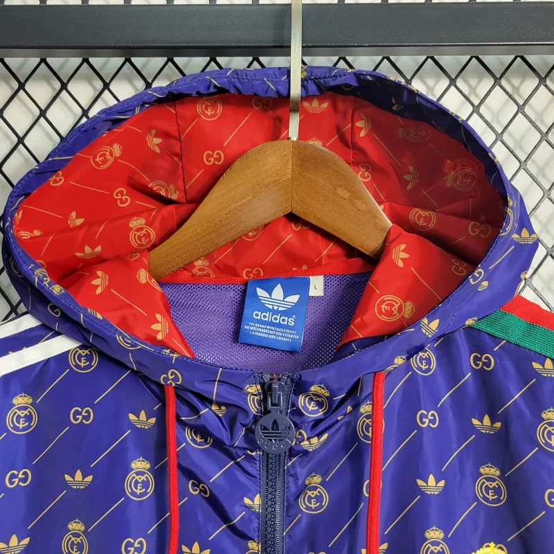 23-24 Real Madrid GUCCI joint Windbreaker Blue Football Shirt
