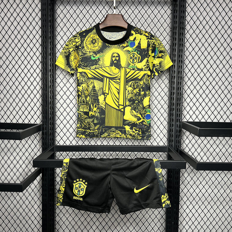 2024 Brazil Christ the Redeemer Special Kids Kit Shirt Football