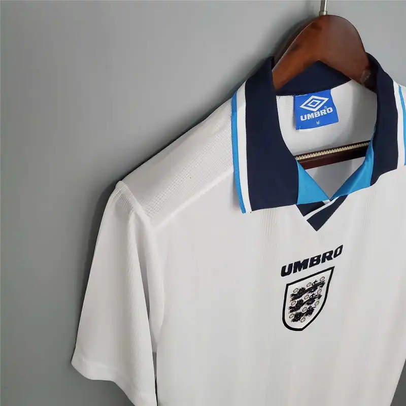1996 England Retro Jersey Home Replica Euro Cup
