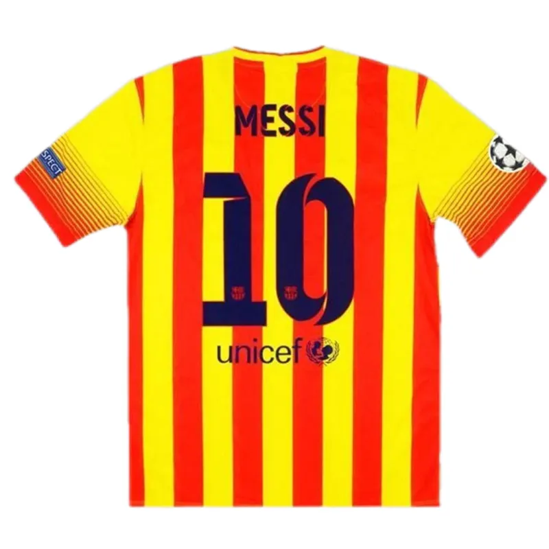 13-14 Barcelona Messi #10  XAVI #6 Retro Jersey Away