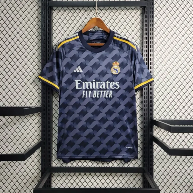 23-24 Real Madrid Away black blue white yellow Soccer Jersey