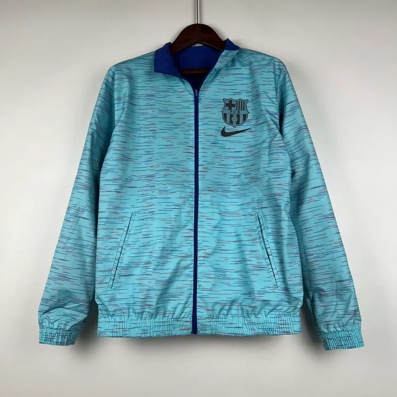 23-24 Barcelona Reversible Windbreaker Blue Soccer Jersey 1:1 Thai Quality