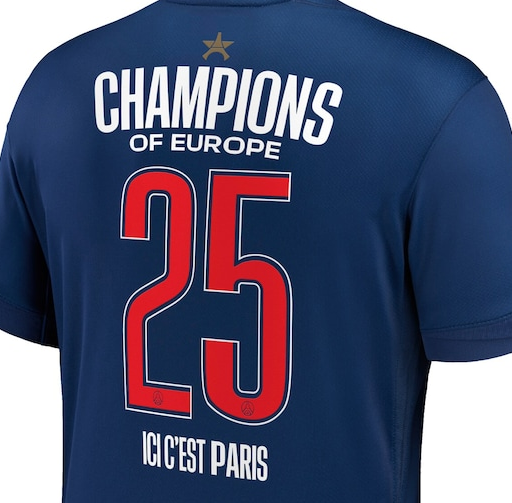 Champions of Europe Soccer Jersey PSG Home Shirt Player Version 2024-25